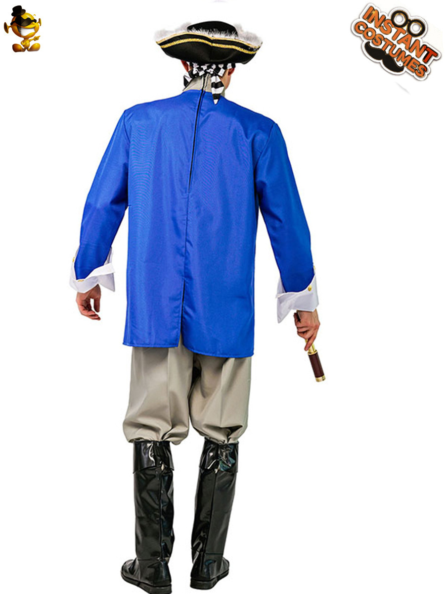 Halloween adulto grande de los hombres medieval colonial capitán partido traje Cosplay etapa rendimiento
