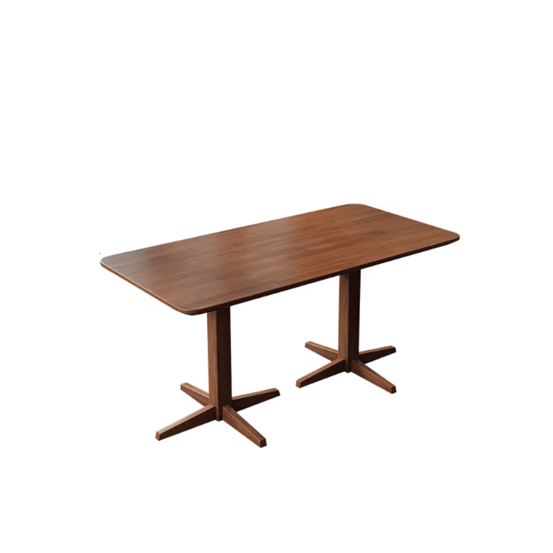 Mesa de comedor de madera sólida de hierro forjado Comedor de comedor Comedor de comida rápida Comedor de mesa larga Mesa de café de hotel