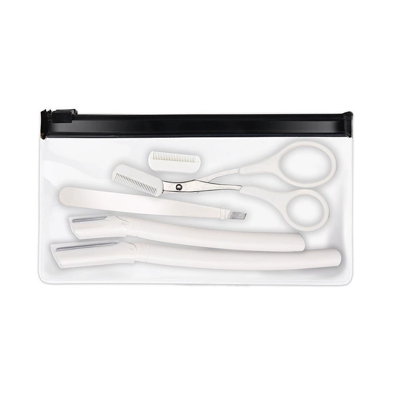 White precise razor stainless steel, scissors, set, 4 piece set