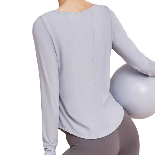 Women's Yoga Top Long Sleeve Advanced Design T-Shirt Running Loose Cover Stomach Quick Dry Fitness Yoga
