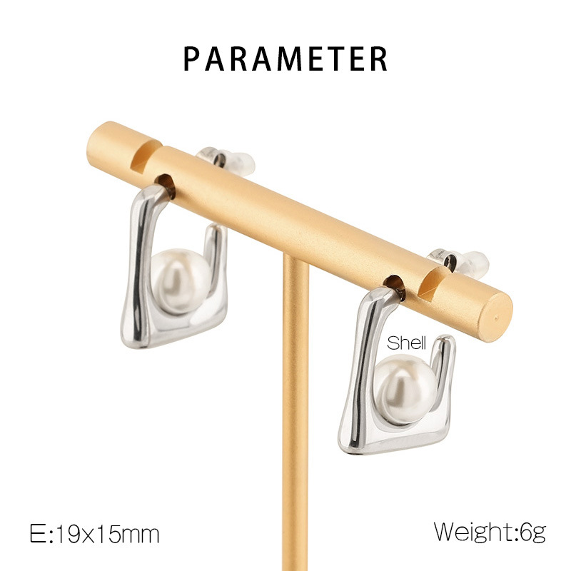 8g Weight PVD Coated Gold Plating Process PVD Coated 18K Gold Plated Geometric Titanium Steel Simple Style Waterproof Non Tarnish Ear Studs