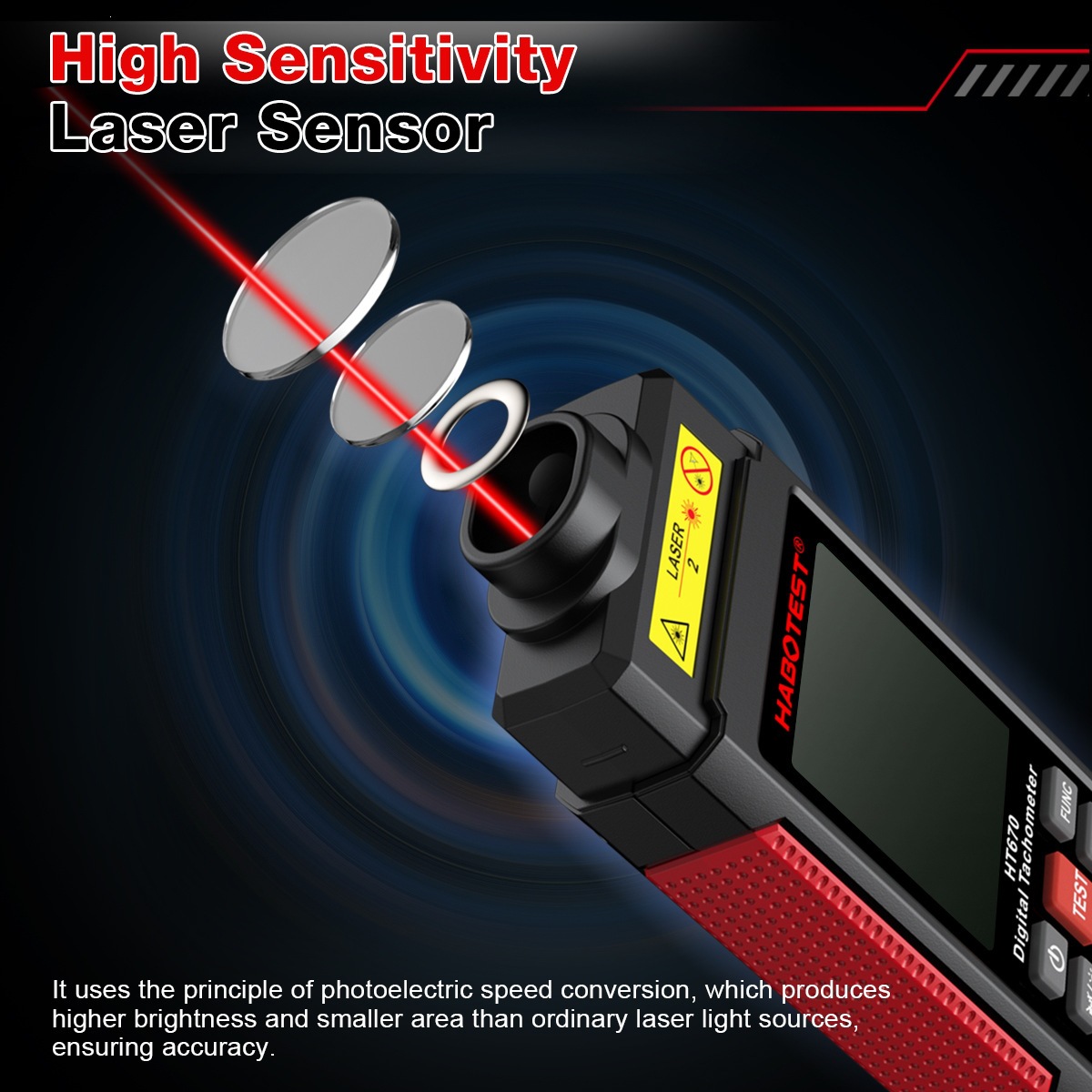 HABOTEST/Huabo HT673/HT670/HT671 Non-Contact Dual-Purpose Tachometer