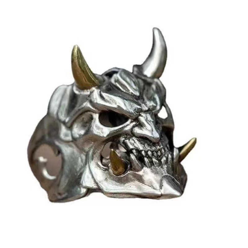 Halloween Festival Ghost Pattern Retro Punk Ghost Alloy Plating Halloween Men'S Open Rings