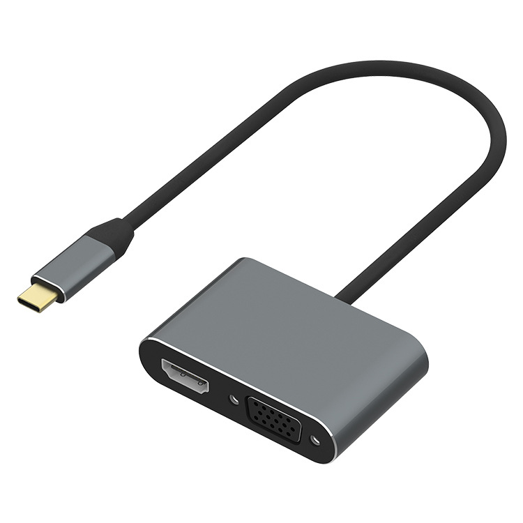 type-c转hdmi+vga连接线 转换器 笔记本USB扩展坞 拓展坞 集线器