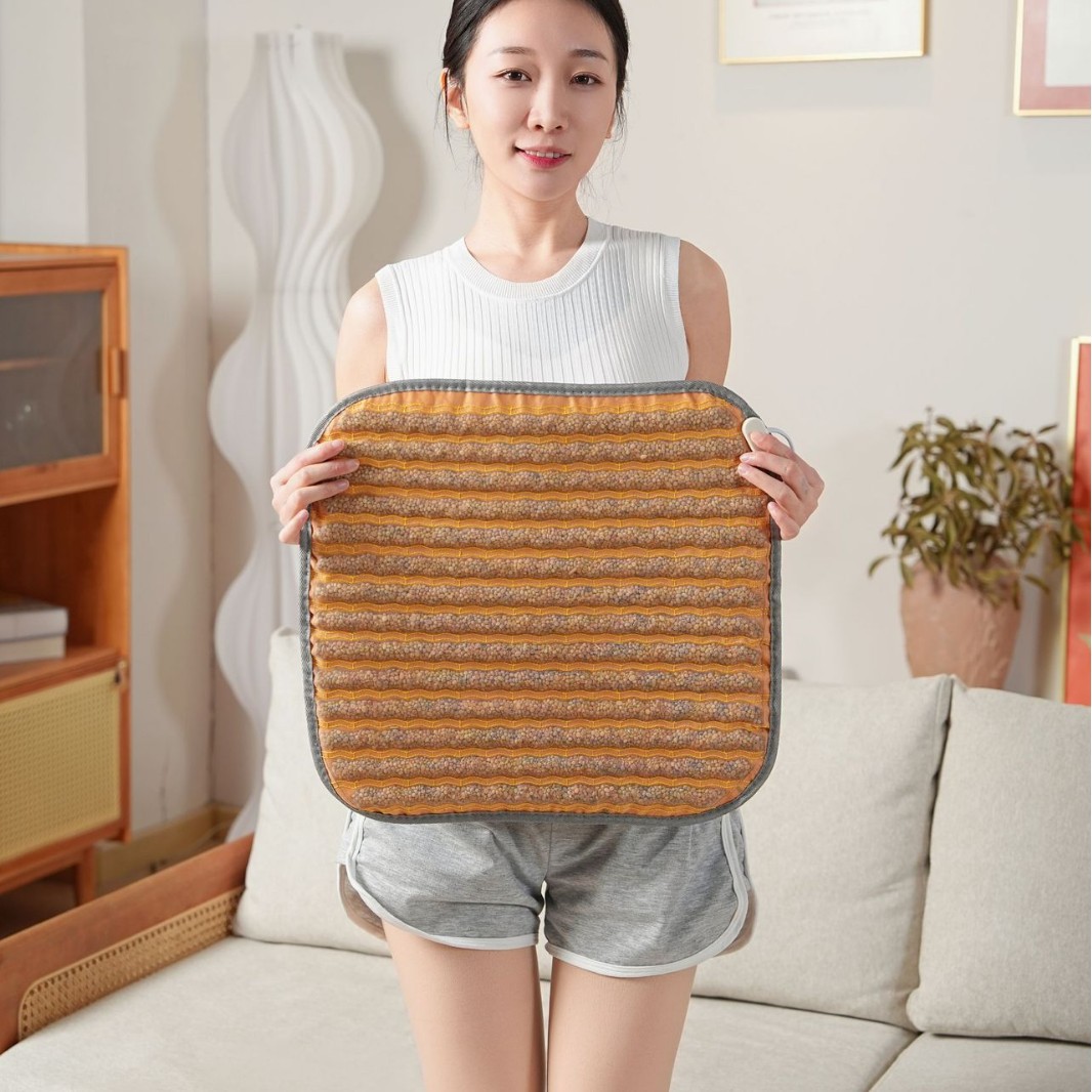 泗水红黄砭石电加热温灸坐垫碎石颗粒均匀受热多部位可用热敷