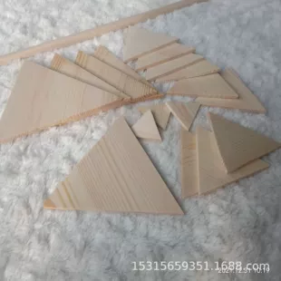 Деревянные многоугольные заготовки резные геометрические фигуры для DIY