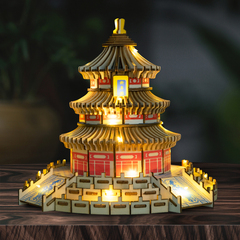 3D Wooden Puzzle, 3D Jigsaw Model for Kids, Educational Chinese-Style Architectural Building Toy—High-Difficulty Assembly Brick Game