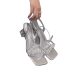 Fairy Style Bow Thick Heeled High Heeled Rhinestone Sandals Women's Summer Outwear 2025 Summer New Women's silver Sandals
