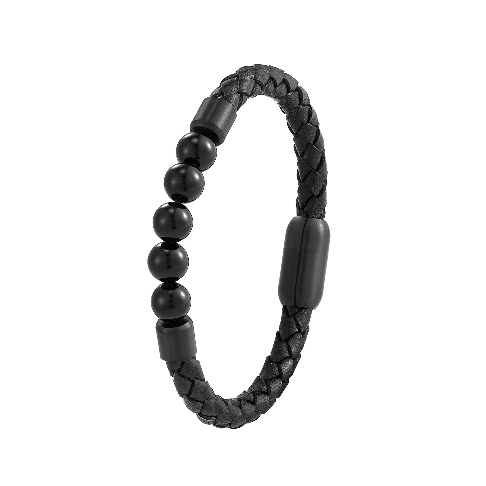 Men's Retro Simple Style Bracelets Geometric 316L Stainless Steel  Leather Waterproof Non Tarnish Surgical Steel Men Cord & Leather Bracelets display picture 1