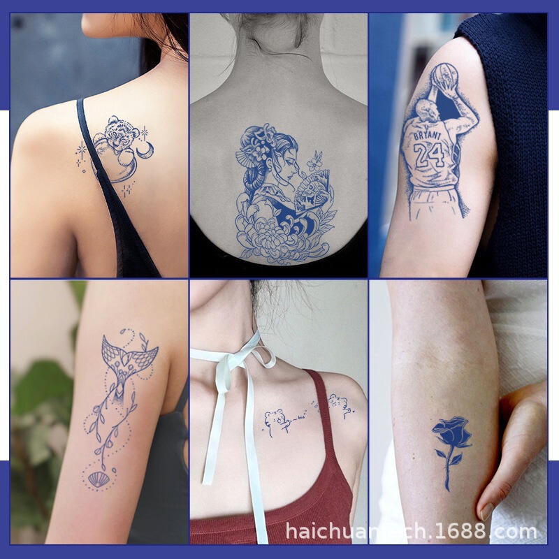 Cross-Border Herbal Tattoo Stickers Juice Semi-Permanent High-End Flower Arm Grass Waterproof Male Long-Lasting Stickers Ins Style Female
