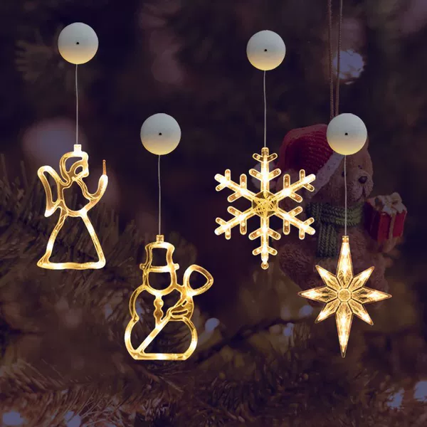 Christmas set D / four / comes with batteries and sticky hooks