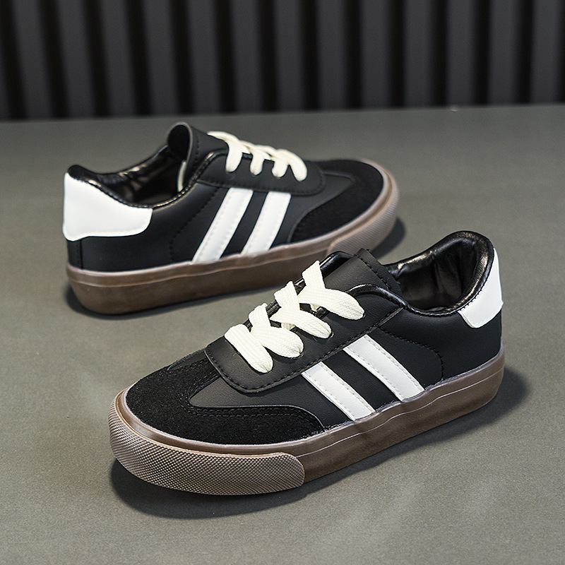 儿童德训鞋2025新款春秋季小白鞋复古阿甘鞋休闲运动板鞋男女童鞋