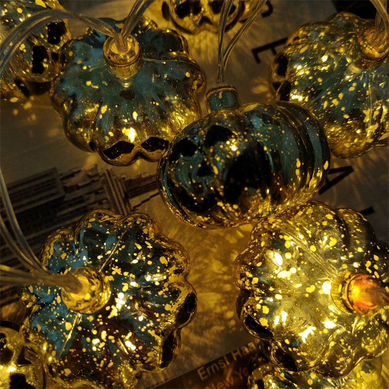 Halloween LED decoración lámpara de color lámpara galvanizado calabaza lámpara de decoración de la casa encantada