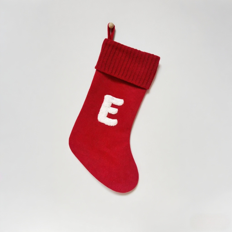 新しい赤いクリスマス装飾ニットレターソックスクリスマスソックスクリスマスツリーペンダント装飾クリスマスソックス|undefined