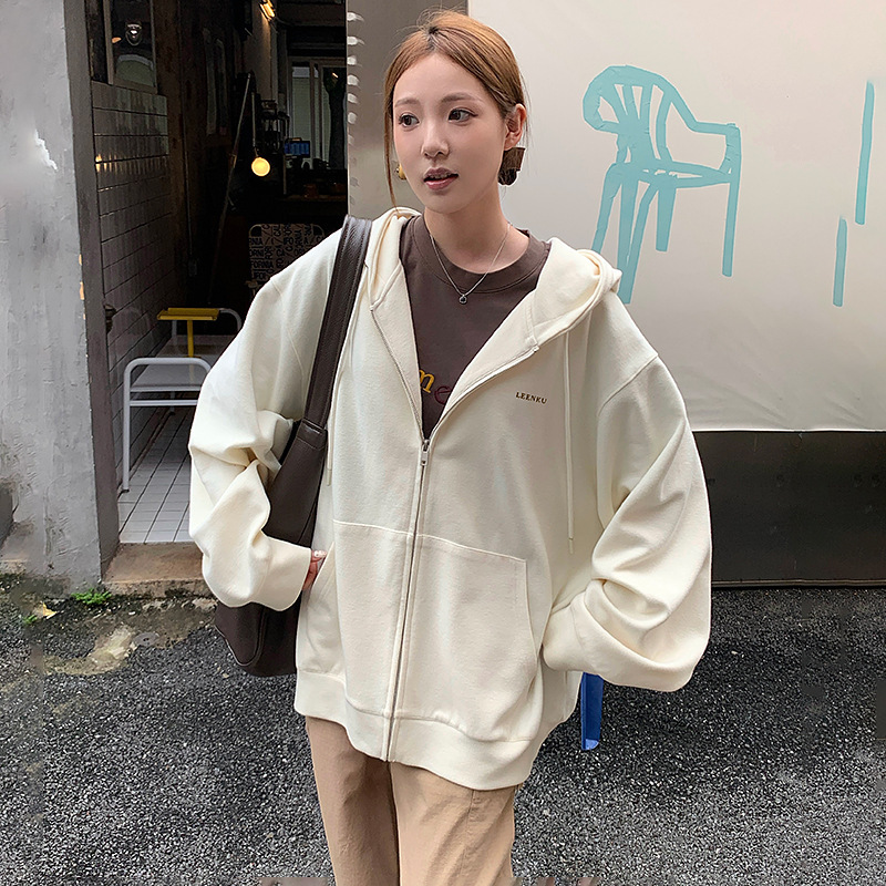 慵懒风高级感卫衣外套女2025春秋款休闲运动连帽拉链上衣百搭开衫|undefined