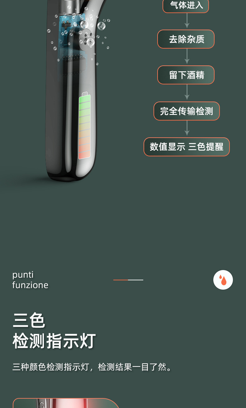 New Cross-Border Breathalyzer, Air-Blowing Type for Drunk Driving Detection, Alcohol Testing Instrument for Home Use, High-Precision and Portable