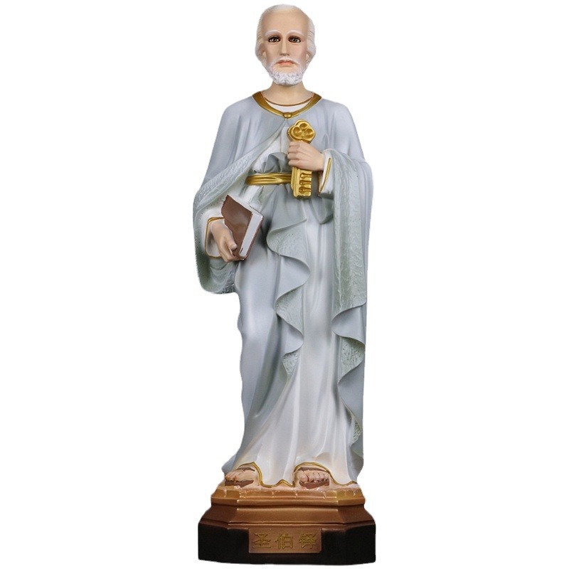 Estatuas transfronterizas de 50cm de San Pedro visualizan la estatua de la iglesia de la casa decora la sala de estar del personaje principal
