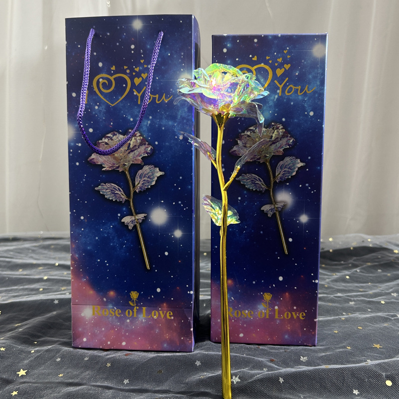 Rose de plástico de oro eterno 520 regalos de cumpleaños regalo de regalo de regalo de día de la madre caja de estrellas decoración creativa