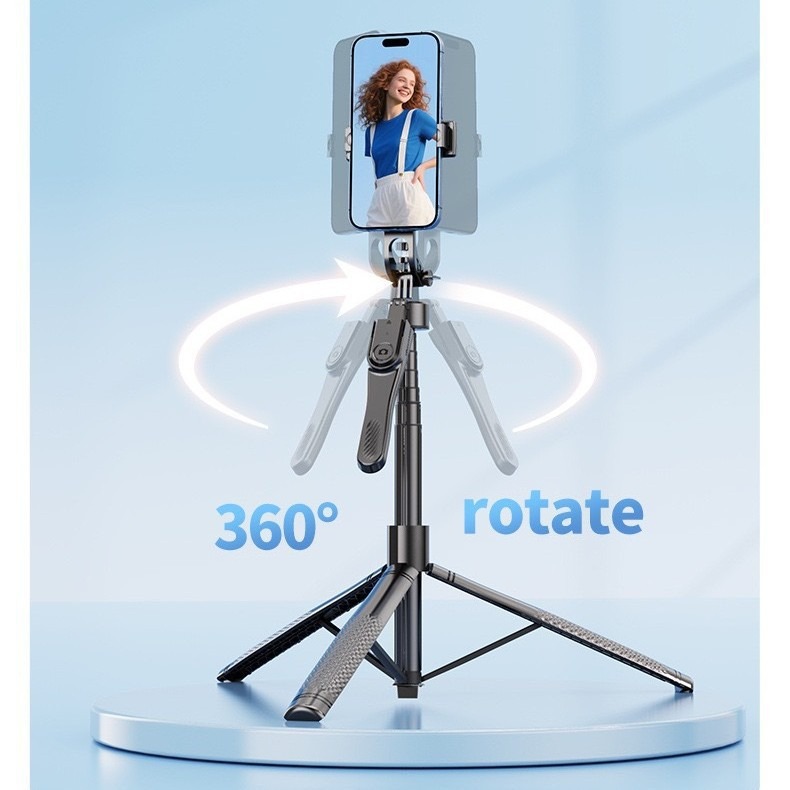 K29 Telefoon Bluetooth Afstandsbediening Statief Selfie Stick Vierassige Handheld Stabilisator Live Streaming Vloerstatief 2,15 m_voghion.com
