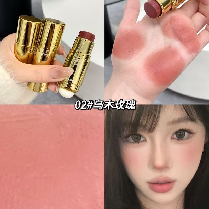 コラ思双頭の頬紅棒は色を塗りやすいです。自然な立体が明るくて、飽和しています。|undefined