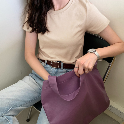 Summer short-sleeved T-shirt for women  new Korean version ins student versatile age-reducing candy color simple round neck top trendy