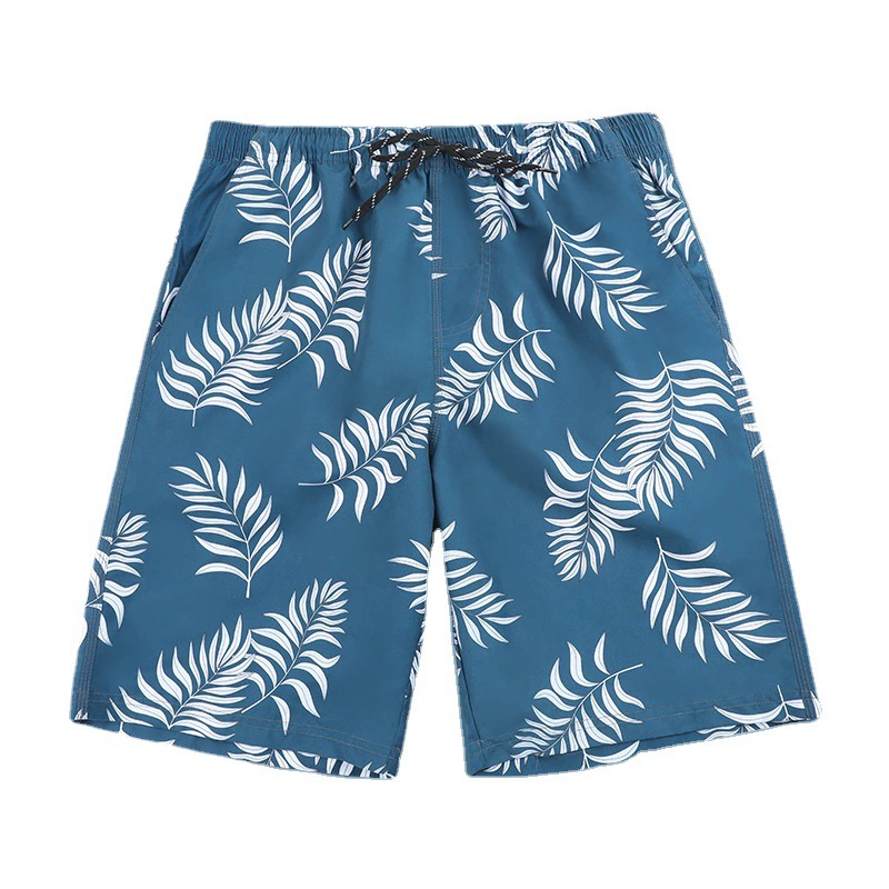 Men's beach swim shorts, tropical print, one size (mix colors), lightweight 0.07 kg