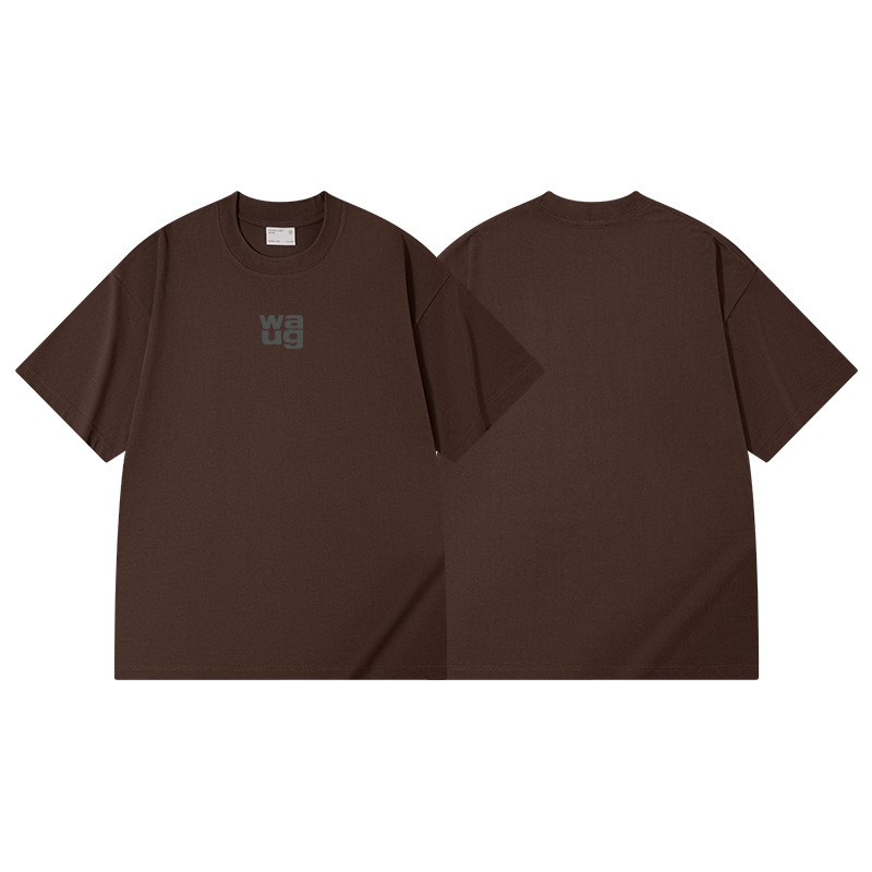 夏の紳士服黒300g厚手のゆったりしたカジュアルtシャツ男性アメリカ綿の重いポンドの肩の半袖の上着の女性|undefined