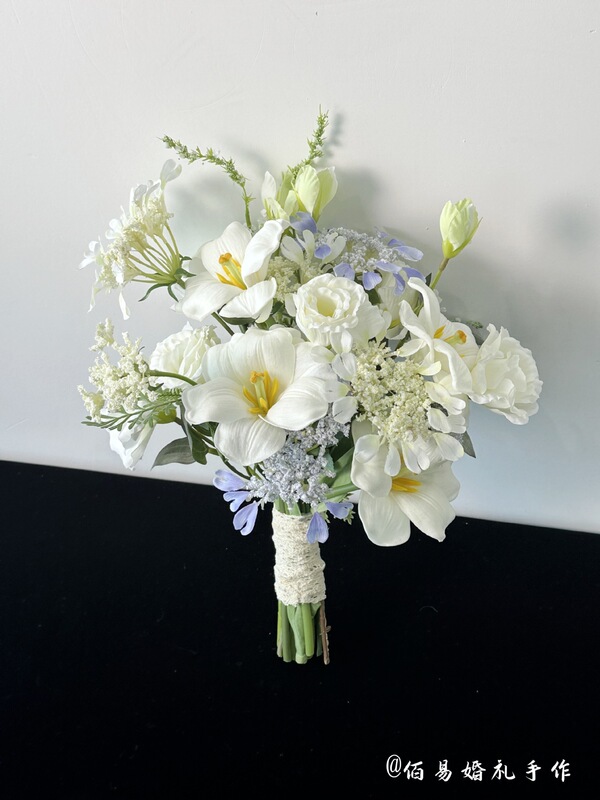 Korean Wedding Bouquet, White Flowers, Bride's Certificate, Engagement Flowers, Bestie Gifts, Photography Props