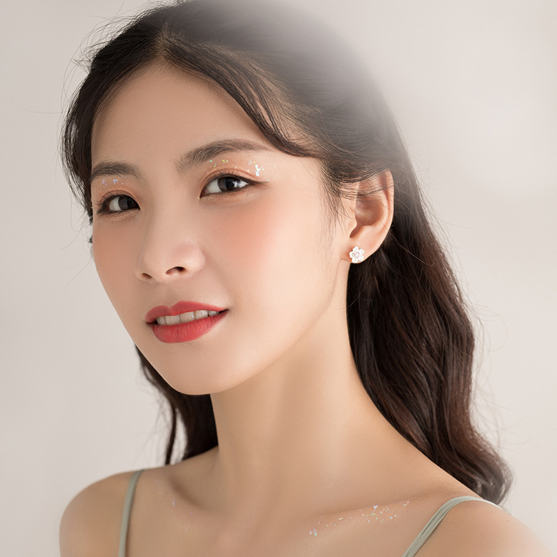 粉锆樱花女2025新款爆款耳钉耳环流苏耳饰夏小众百搭优雅时尚甜美|undefined