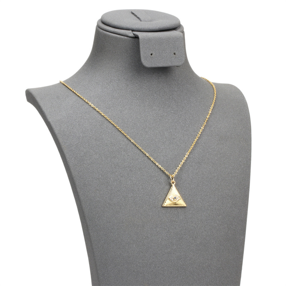 devilu0027s eye blue eye pendant copper inlaid zircon gold-plated necklace