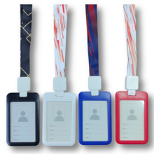 可伸缩工作证挂绳定制圆形易拉扣挂绳胸牌方形伸缩扣证件卡套厂家