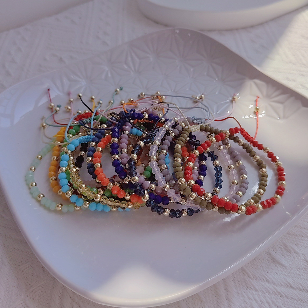 1 Piece Ethnic Style Multicolor Artificial Crystal Copper Knitting Plating Womenu0027S Bracelets