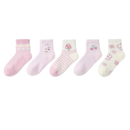 Six-Fingered Mouse Girl's Mesh Breathable Socks for Baby Girls and Boys — Summer Thin Cotton Socks for Older Kids, Perfect for Spring and Autumn