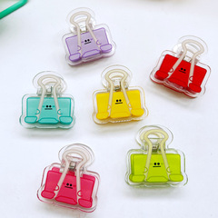 Acrylic ins style funny expression swallowtail clip cute girl heart stationery clip test paper clip snack sealing clip