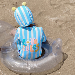 兒童泳衣男女童夏2022新款連體可愛寶寶防曬速干中小童長袖泳裝韓