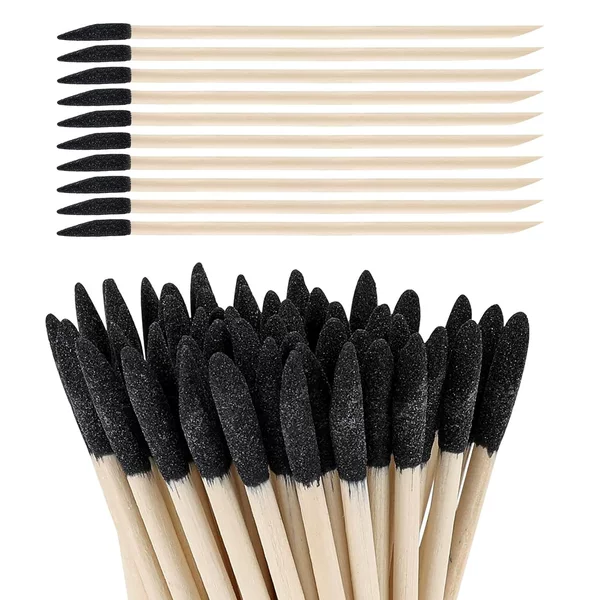 Factory in stock black sand polished wooden stick sand double oblique head orange stick nail seam cleaning nail art tool