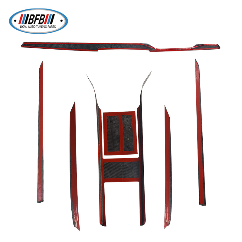 100% Real Carbon Fiber Interior Trim Kit - For Tesla Model X 2023 - Dashboard, Door Handles, Center Console