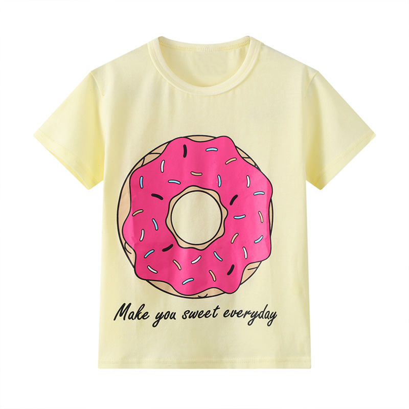 Amazon suministro de los niños dibujos animados algodón desgaste traje europeo y americano manga corta delgada pijamas niñas al por mayor