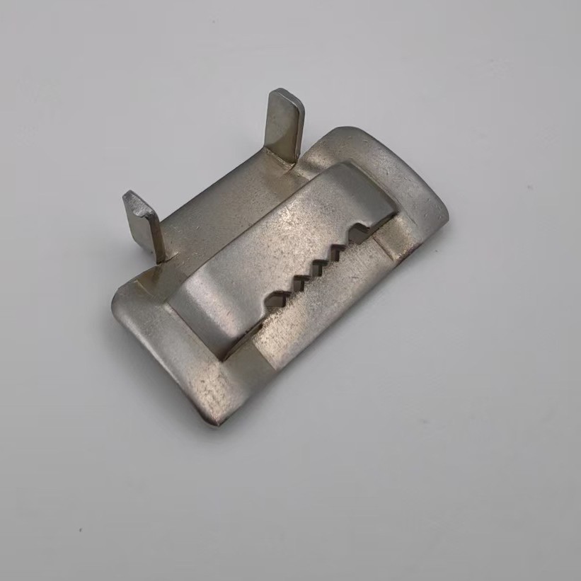 源头厂家不锈钢弧形扎带扣1/2" 3/4" 加厚牙型绑带亮面抛光无毛刺