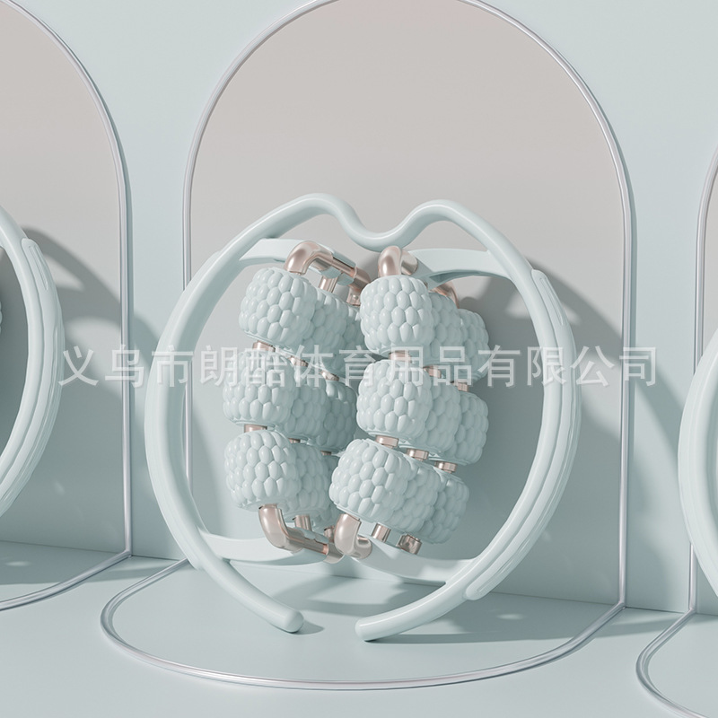 Plus18 rueda anillo clip pierna masajeador doble fila rodillo masaje draga meridiano relajarse pierna músculo entrenador