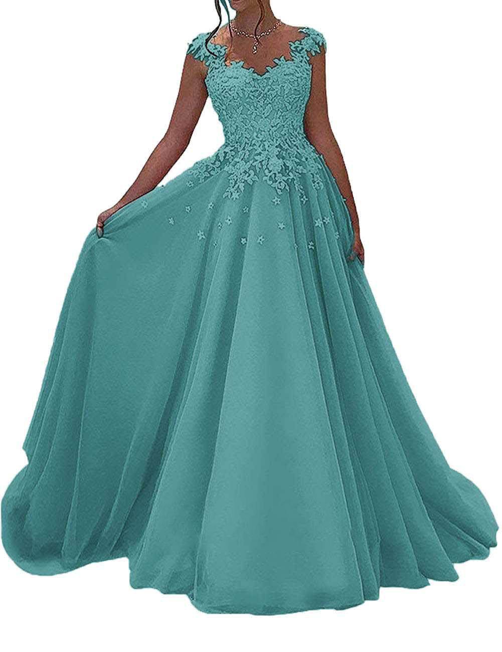 Nuevo vestido de noche con tirantes transfronterizo, gasa de encaje, fiesta de cumpleaños, vestido largo con temperamento, vestido de compromiso nupcial