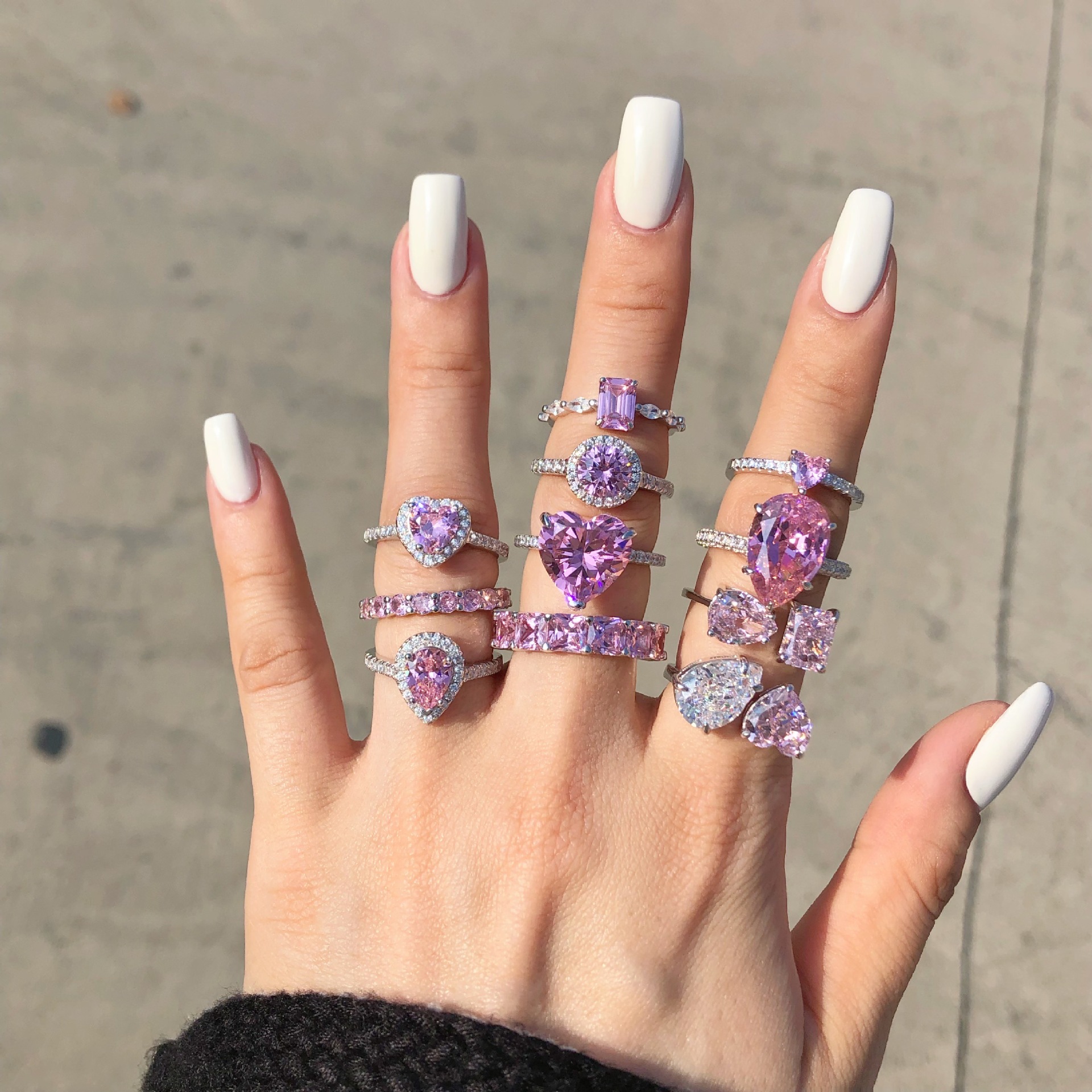 7g Weight Zircon Inlay Material Rings Classification 6, 8, 9 Ring Size 1 Piece Quantity Holiday, Daily Occasion 925 Sterling Silver Material U Shape, Water Droplets, Heart Shape Pattern Women's Gender Inlay Design IG Style, Shiny Style 925 Sterling Silver Zircon U Shape Water Droplets Heart Shape Rings 24