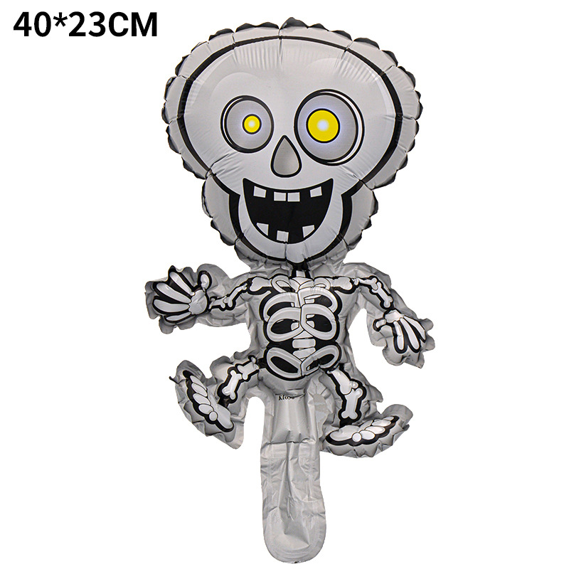 Mini globo de Halloween calavera calabaza murciélago araña decoración de Halloween dibujos animados de forma especial globo de película de aluminio
