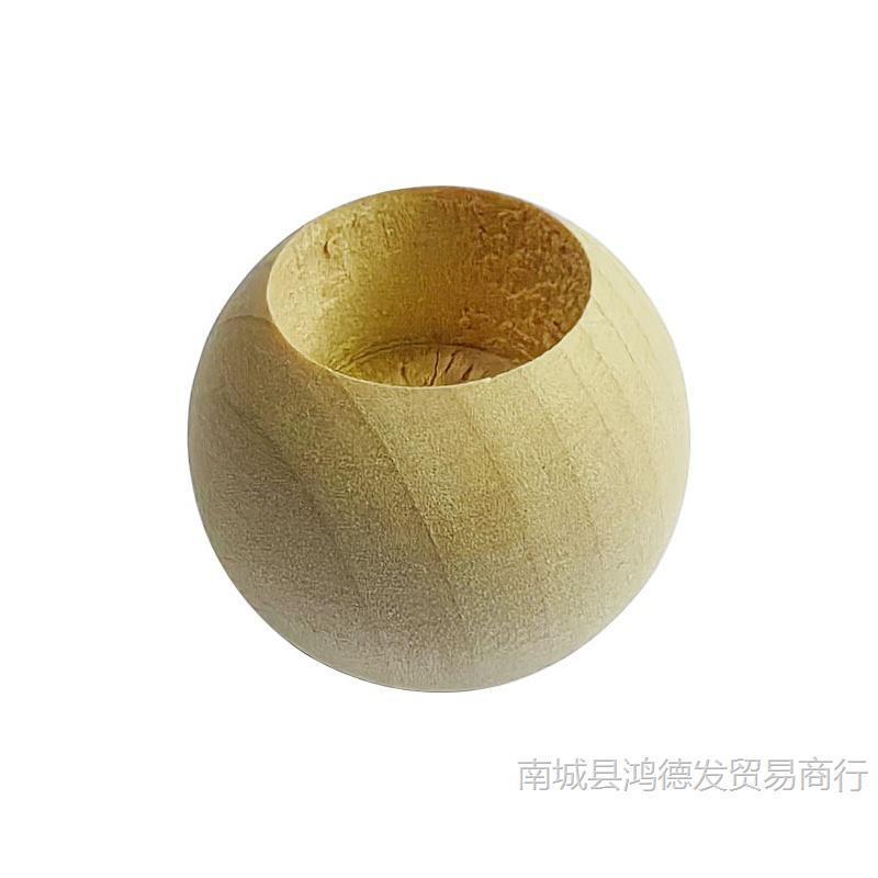 实木半孔木珠子饰品配件盲孔不通孔木球半孔圆球单孔DIY配件|undefined