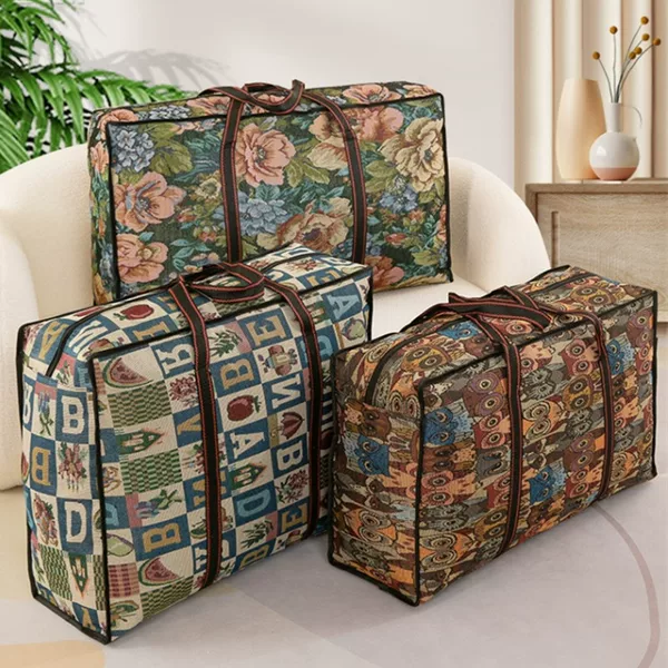 Cross-border Wholesale Home Storage Bag Oxford Cloth Thickened Linen Moving Bag Large Capacity Wear-resistant Water-repellent Luggage Bag