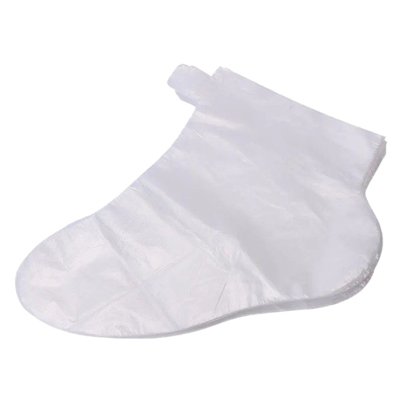 Cubierta de pie desechable cubierta de película de pie de plástico cubierta de película de pie largo cubierta de película de mano cubierta de zapato de prueba de terapia de pie de cuidado de pies de grieta anti-pie