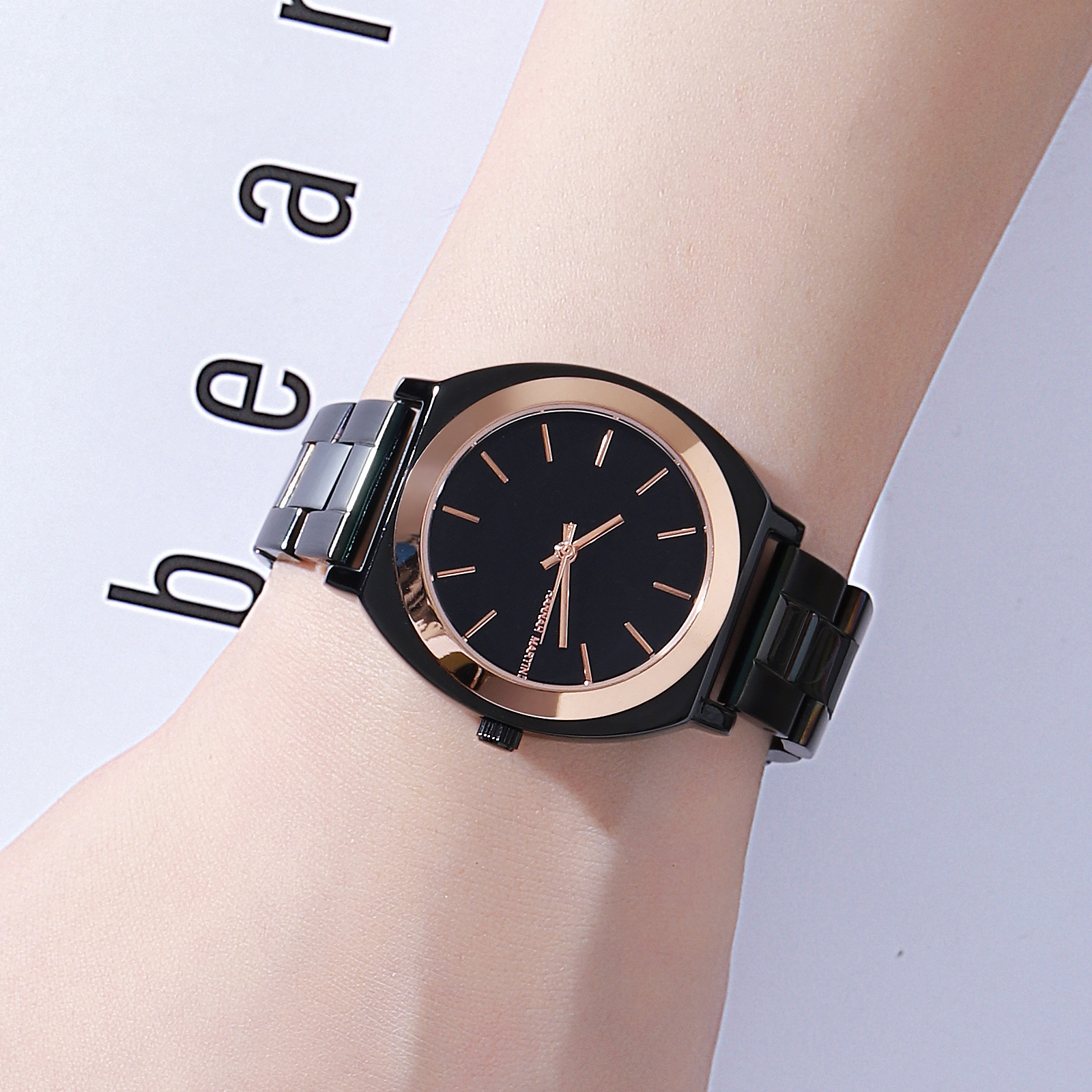 Movement Waterproof Watch With Steel Strap Women's Casual Butterfly Clasp Quartz Watch_voghion.com