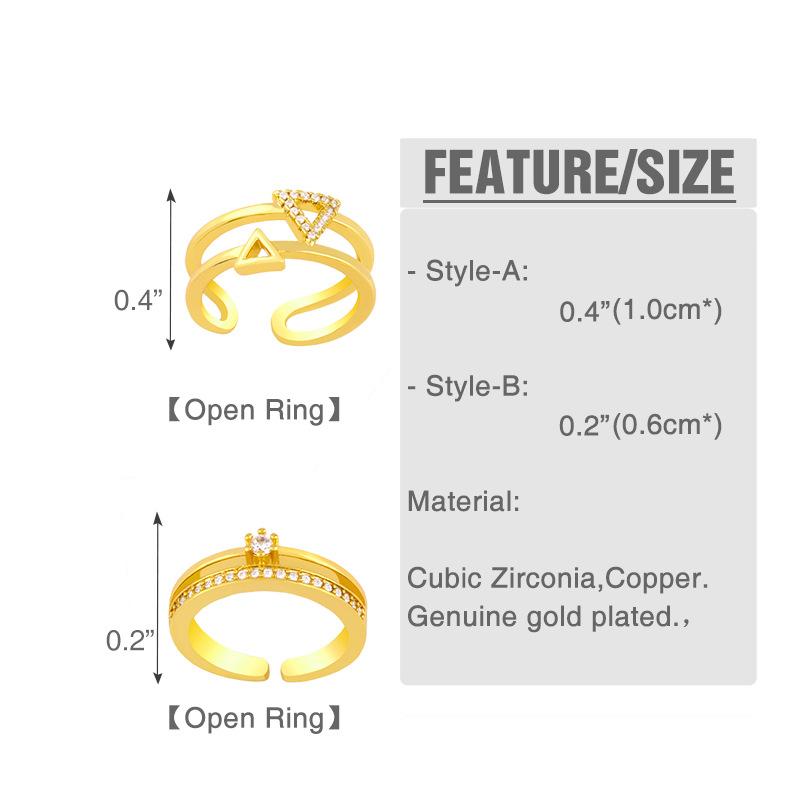 Modisch Verstellbarer Offener Ring display picture 2