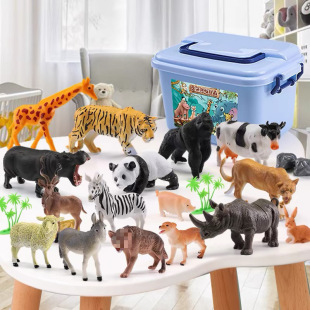 Children's simulation animal model soft rubber dinosaur toy book 3 to 6 years old puzzle recognition