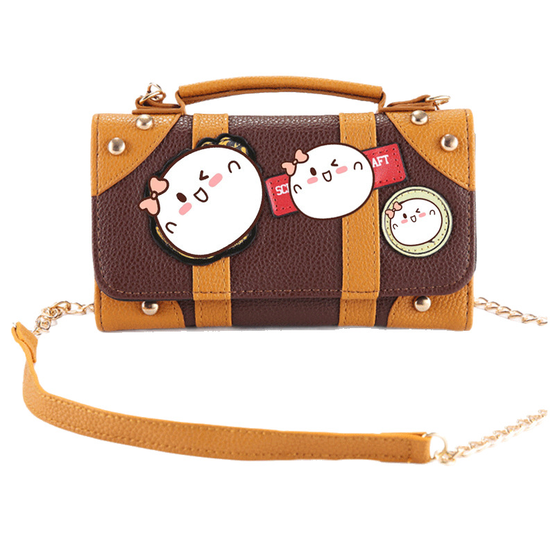 Bolso de cadena retro marrón con bloques de color, billetera de Harry Potter Hogwarts, bandolera mágica para mujer image 6